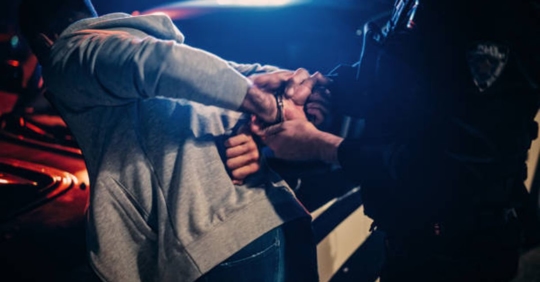 man being arrested